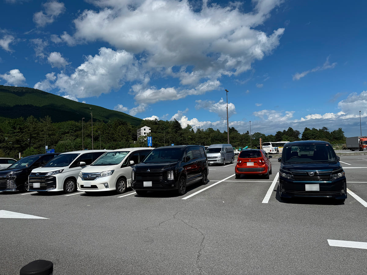 道の駅すばしり 昼過ぎの駐車場の様子