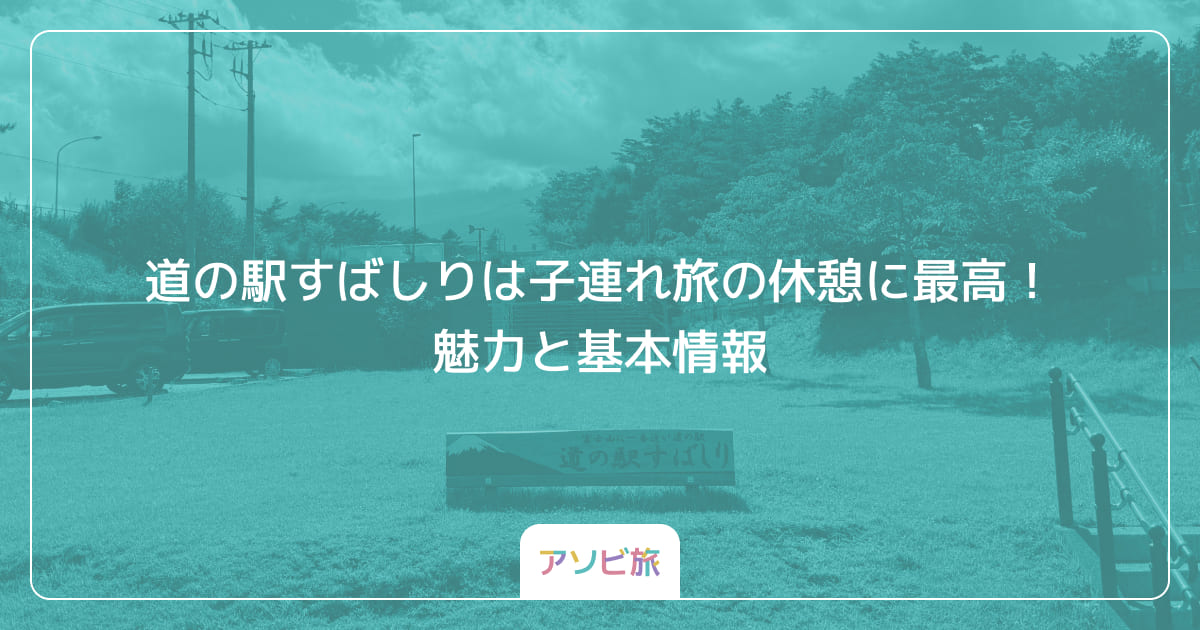 道の駅すばしりは子連れ旅の休憩に最高！魅力と基本情報