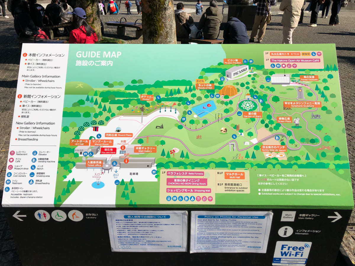 彫刻の森美術館 施設案内マップ看板