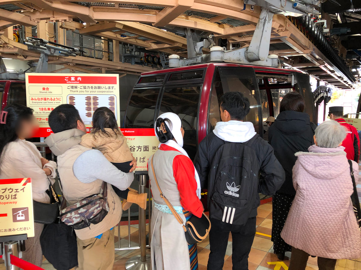 箱根ロープウェイ 桃源台駅の乗り場